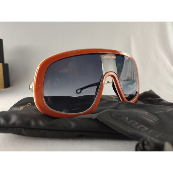 Carrera Other - Carrera Special Edition Flag Lab 17 C3E9O Orange Gold Shield Sunglasses 140 NWT